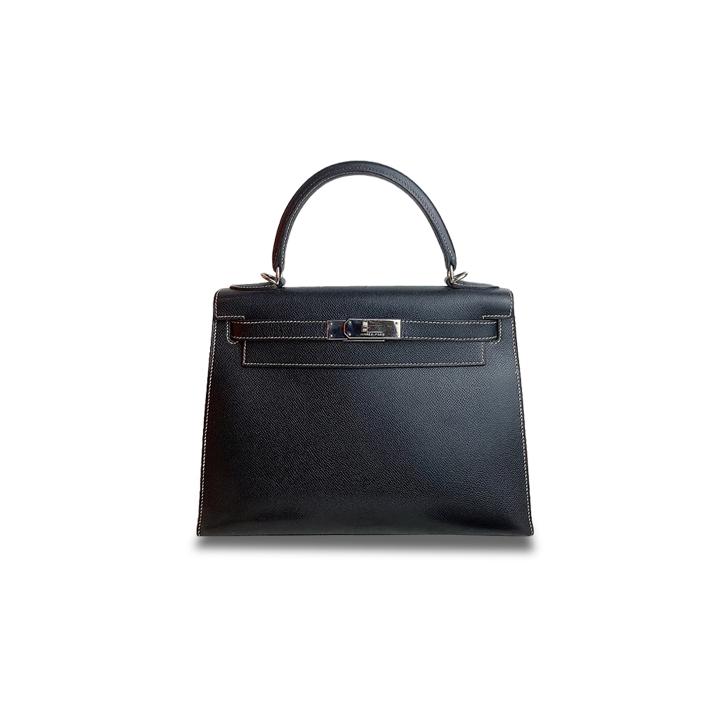 H**mes kelly 28 epsom black silver buckle (28*22*10cm)
